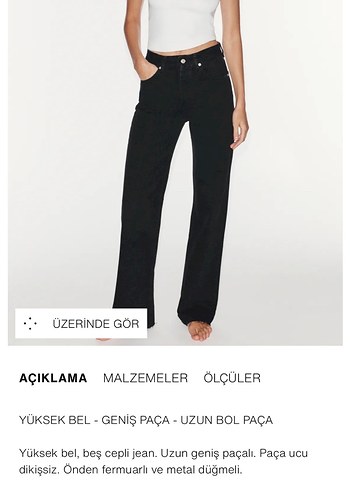 Zara Yuksek Bel Siyah Jean Rahat Ve Sik