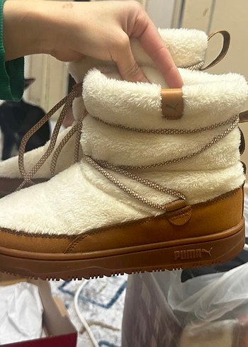 Puma Bej Kurklu Kadin Dolgu Topuk Bot