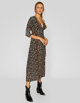 Stradivarius Stradivarius çiçekli elbise