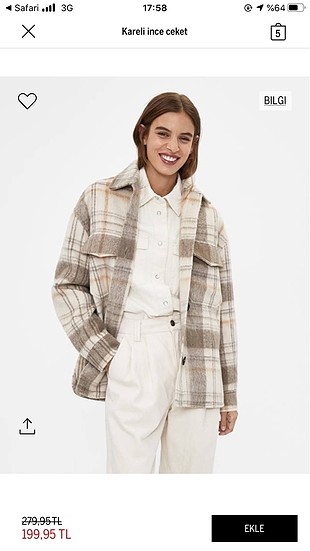 Bershka kareli kaban