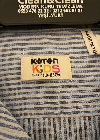 Koton Kids Çizgili Gri Erkek Çocuk Kısa Kollu Gömlek