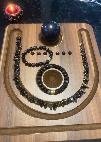 Obsidyen Doğaltaş Bohem Kolye - Görsel 3