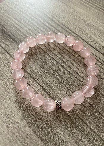 Pembe Kuvars doğal taç Bileklik - Görsel 2