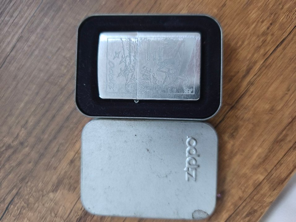 Gravürlü Gri Zippo Çakmak - Görsel 5