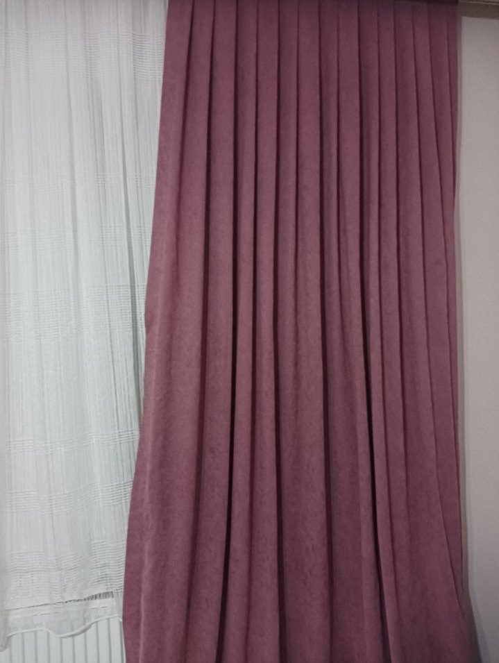 Pastel Pembe Düz Perde - Görsel 3