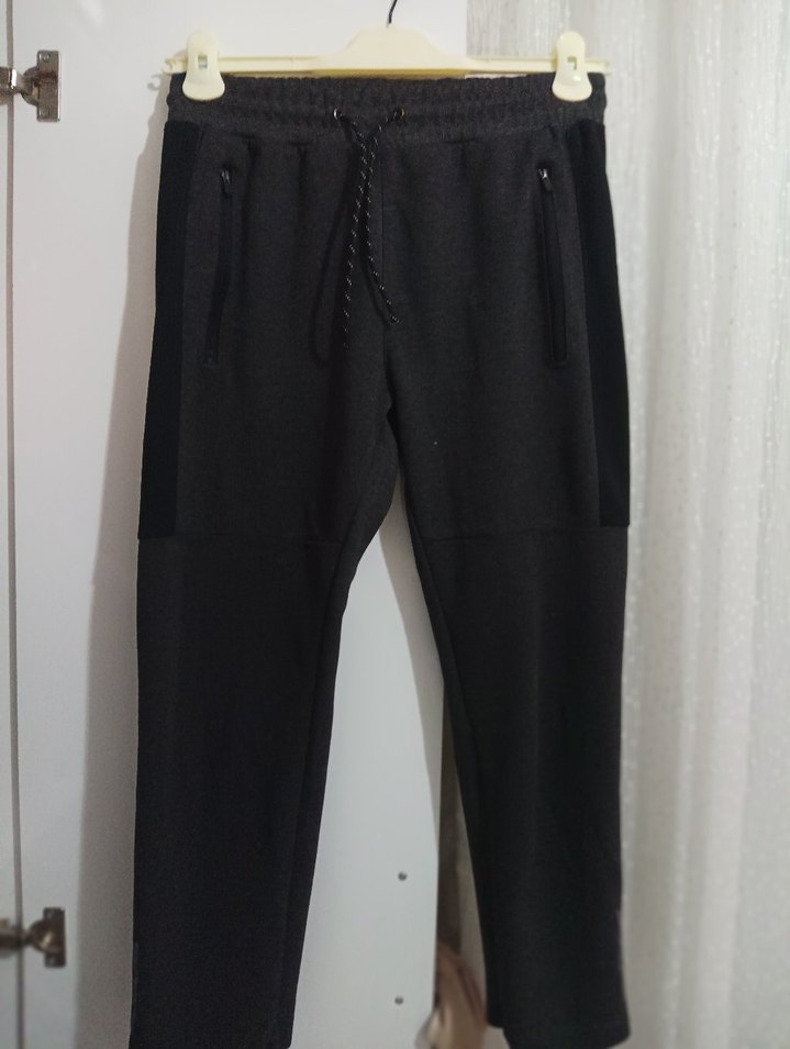 Siyah Fermuarlı Erkek Eşofman Altı - Görsel 4