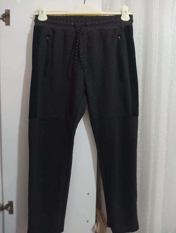 Siyah Fermuarlı Erkek Eşofman Altı - Görsel 3