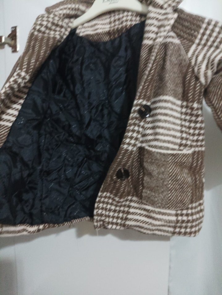 Düğmeli Kahverengi Erkek Çocuk Kaşe Kaban - Görsel 3