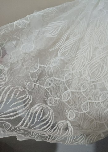 İşlemeli Beyaz Bohem Perde 3 metre boyu 2,5 - Görsel 5