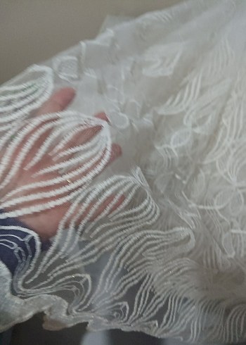 İşlemeli Beyaz Bohem Perde 3 metre boyu 2,5 - Görsel 4