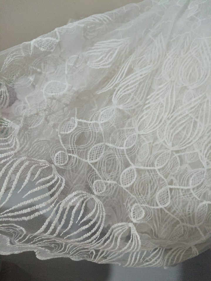 İşlemeli Beyaz Bohem Perde 3 metre boyu 2,5 - Görsel 5