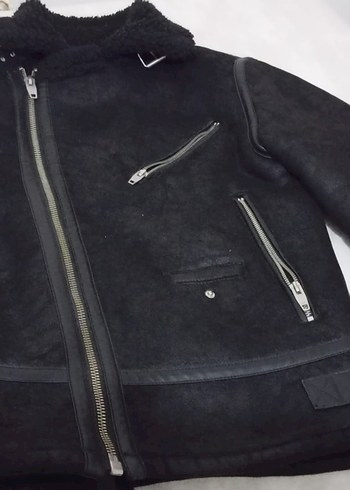 Siyah Süet Fermuarlı Biker Ceket - Görsel 2