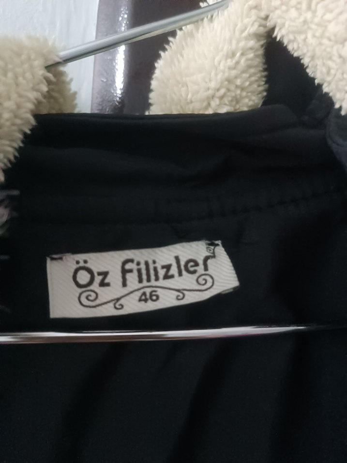 Siyah Uzun Kadın Ceket Kürklü Kapüşonlu - Görsel 4