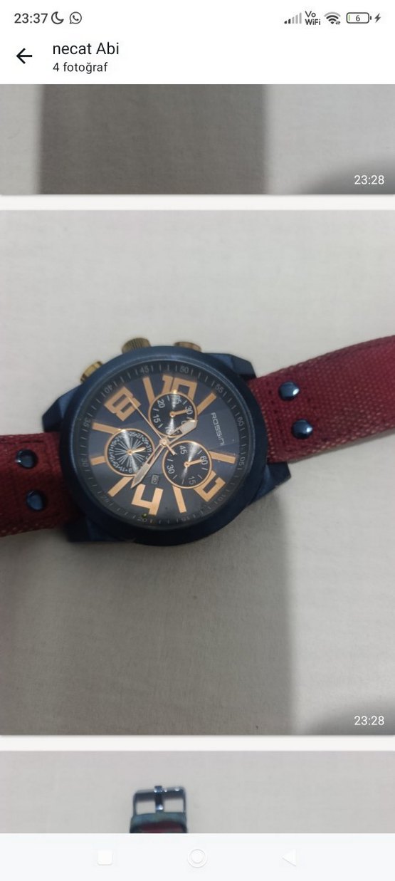 Bordo Kordonlu Erkek Sokak Stili Saati - Görsel 2