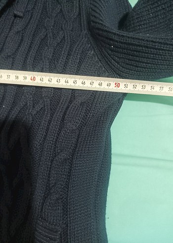 Erkek Lacivert Kapüşonlu Örgü Hırka - Görsel 4