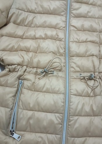 Bej Kadın Kapitone Kışlık Ceket - Görsel 2