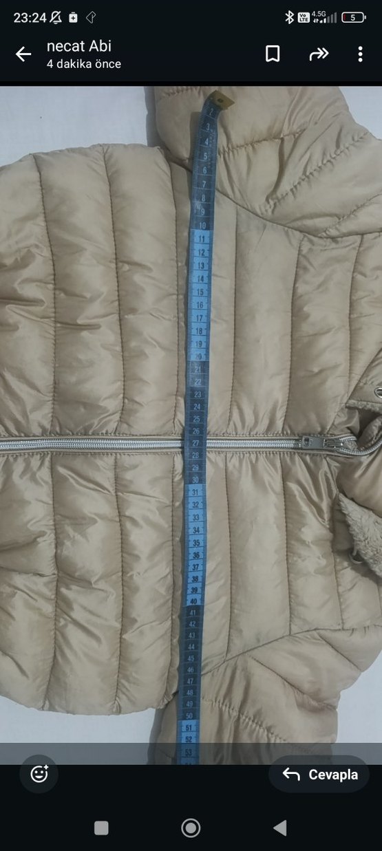 Bej Kadın Kapitone Kışlık Ceket - Görsel 3