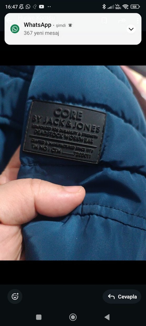 Düğmeli Lacivert Erkek Mont - Görsel 4