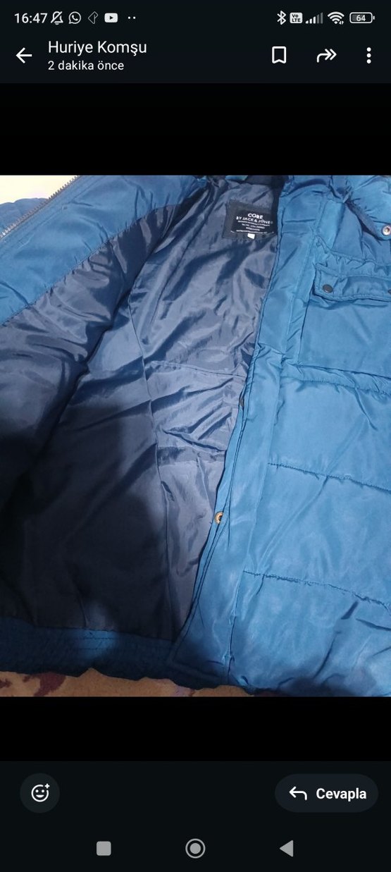 Düğmeli Lacivert Erkek Mont - Görsel 2