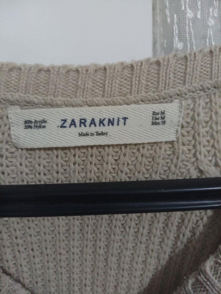 Bej Yılan Desenli Triko Kadın Kazak - Görsel 4