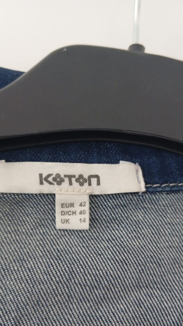 Nakışlı Uzun Kadın Kot Ceket - Görsel 3