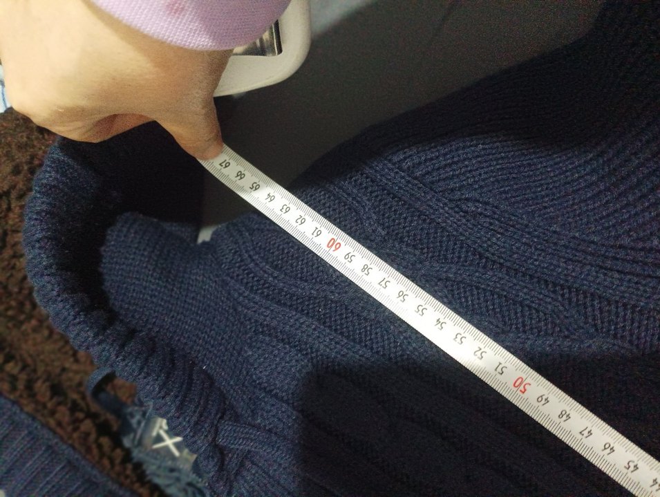 Mavi Kapüşonlu Örgü Erkek Kazak - Görsel 5