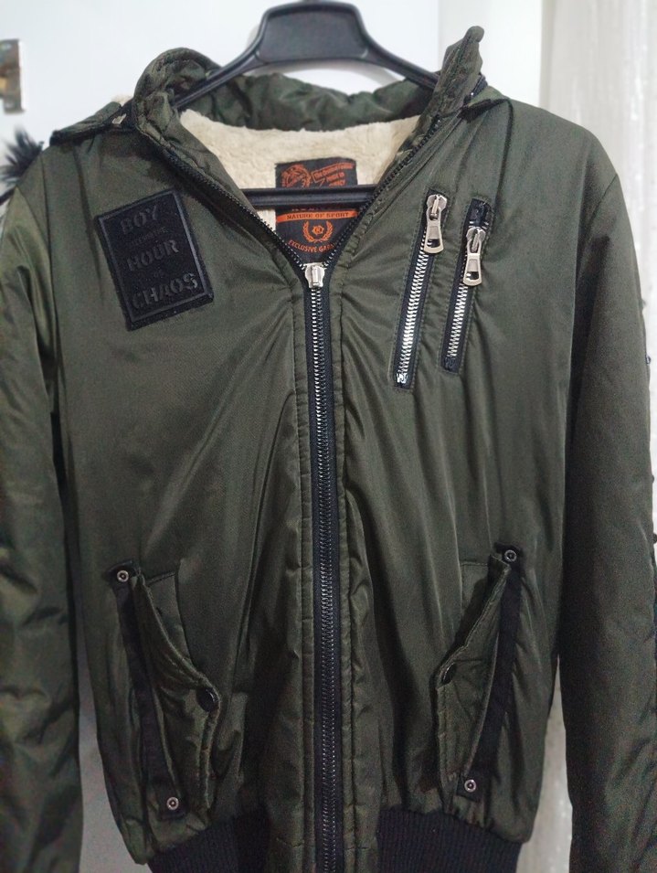 Erkek Gri Fermuarlı Sokak Stili Mont - Görsel 2