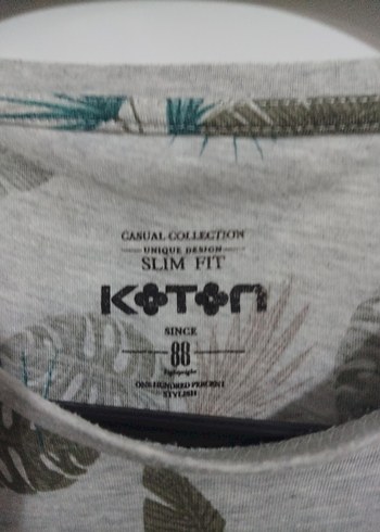 Gri Baskılı Koton Erkek Tişört - Görsel 5