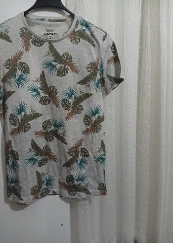 Gri Baskılı Koton Erkek Tişört - Görsel 3