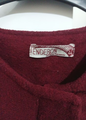 Bordo Uzun Düğmeli Kadın Kaban - Görsel 5