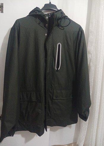 yeşil Kapüşonlu Erkek Street Wear Mont - Görsel 3