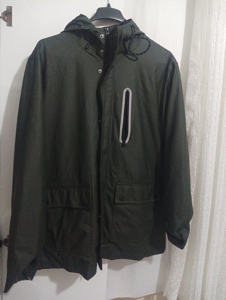 yeşil Kapüşonlu Erkek Street Wear Mont - Görsel 3