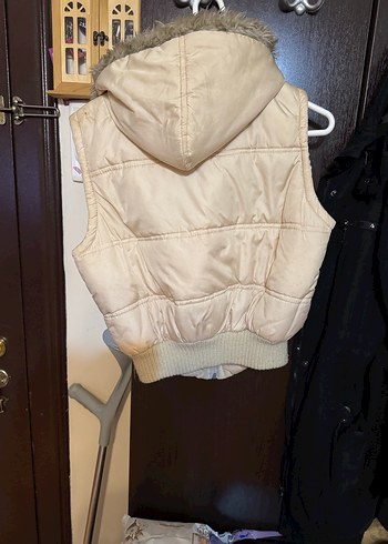 Kürk Detaylı Kısa Bej Kadın Yelek - Görsel 2