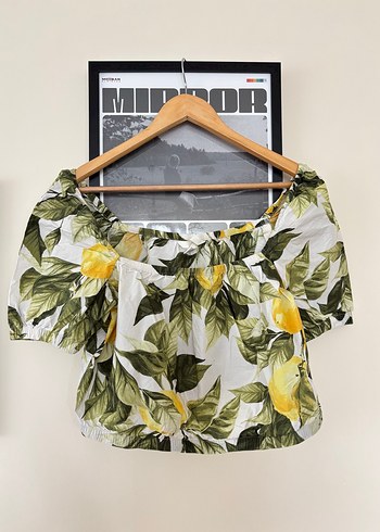 H&M Limon Desenli Bluz