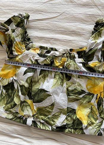 m Beden sarı Renk H&M Limon Desenli Bluz