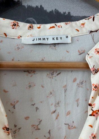 m Beden Jimmy Key Ekru Fırfır Detaylı Balon Kol Elbise
