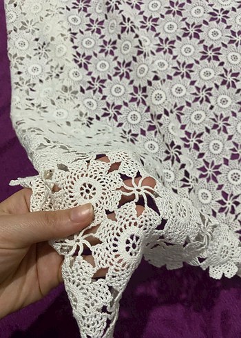 El İşi Beyaz Dantel Örtü - Görsel 2