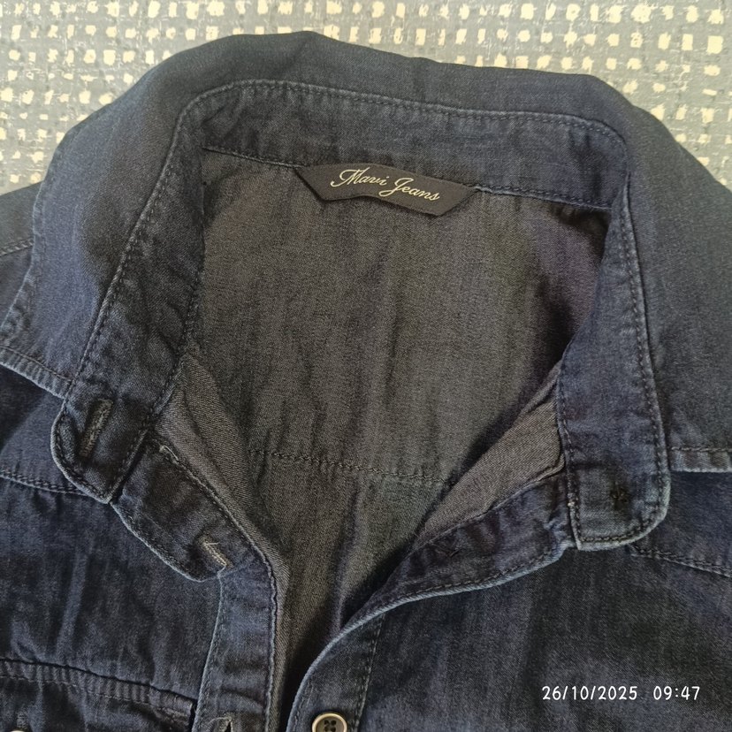 Lacivert Düğmeli Kot Elbise - Görsel 4