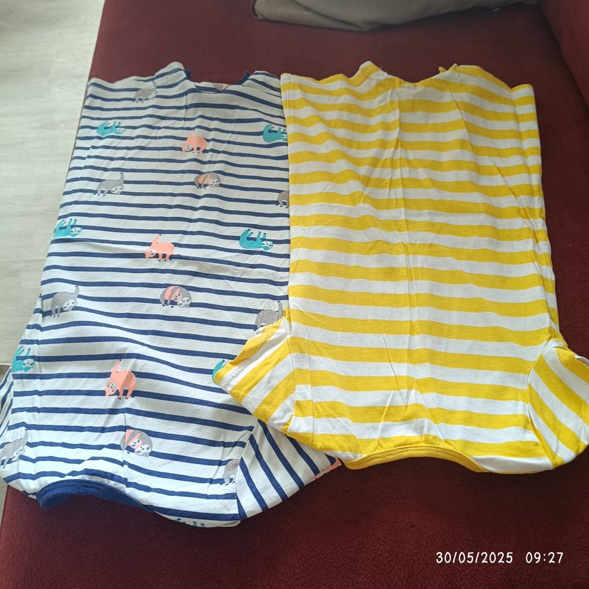 Renkli Çizgili ve Hayvan Desenli Bebek Tulumları - Görsel 4