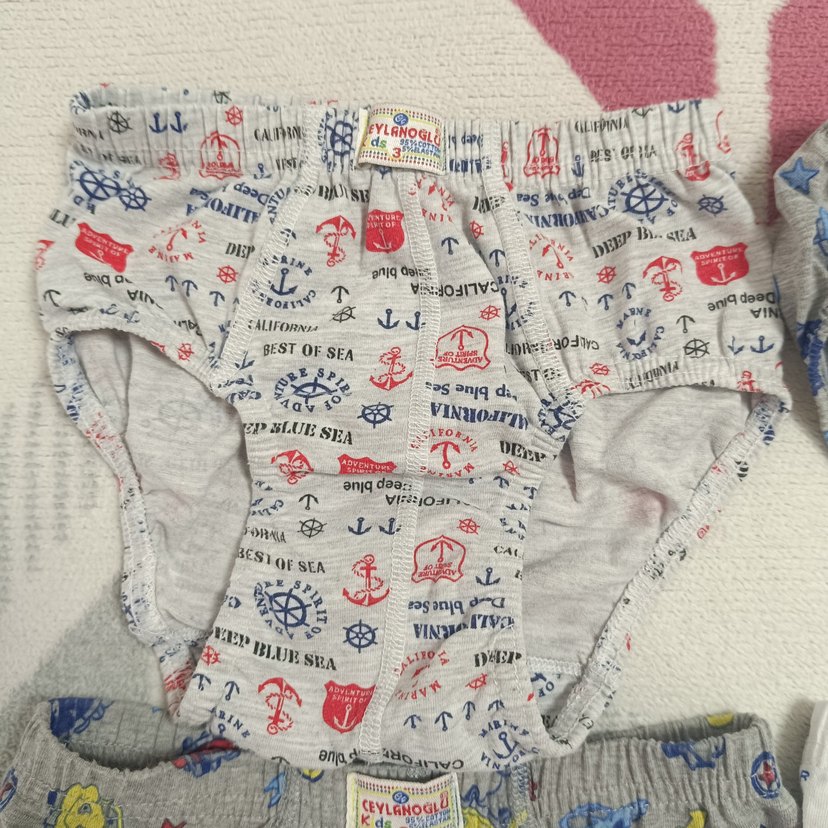 Erkek Çocuk Baskılı Gri Boxer Seti - Görsel 3