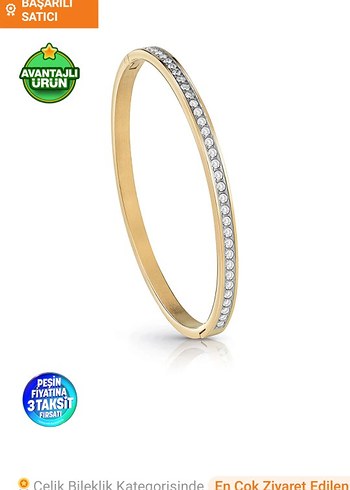Parıltılı Altın Sıra Taşlı Bileklik - Görsel 5