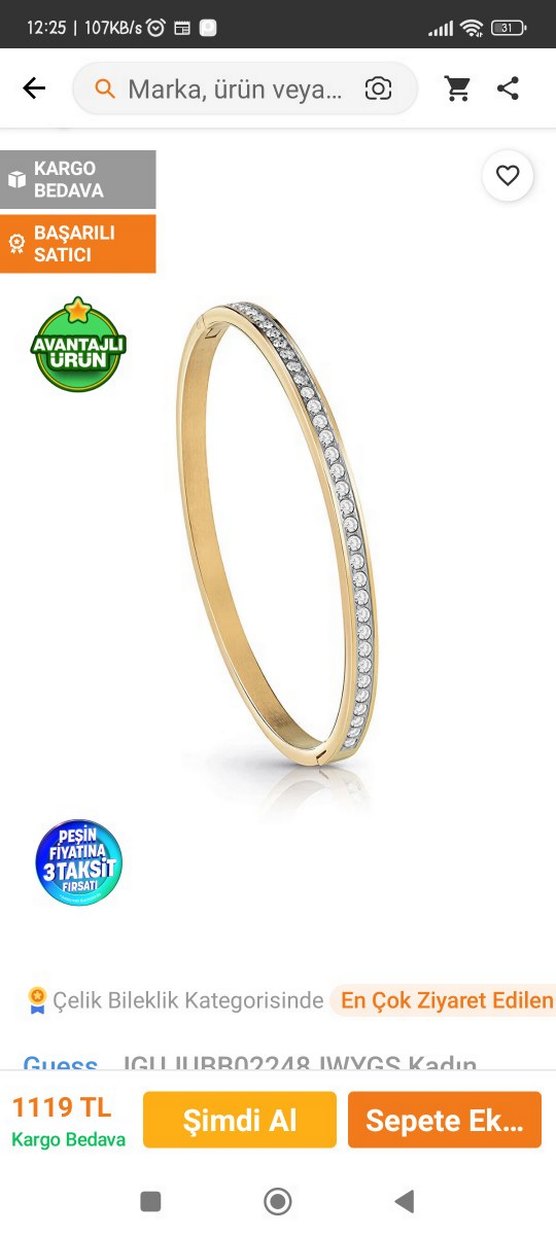 Parıltılı Altın Sıra Taşlı Bileklik - Görsel 5