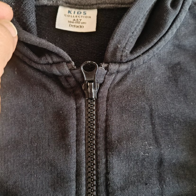 Erkek Çocuk Fermuarlı Kapüşonlu Gri Sweatshirt - Görsel 2