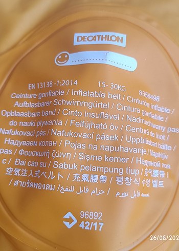 Beden Nabaiji Turuncu Çocuk Yüzme gövde simidi