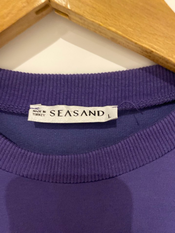 Mor Kısa Kollu Crop Top - Görsel 2