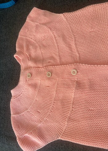 Düğmeli Kız Çocuk Pembe Triko Yelek - Görsel 3