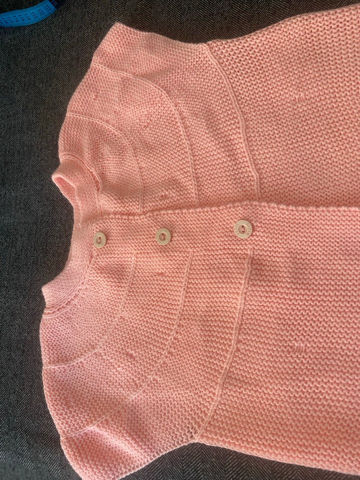 Düğmeli Kız Çocuk Pembe Triko Yelek - Görsel 3