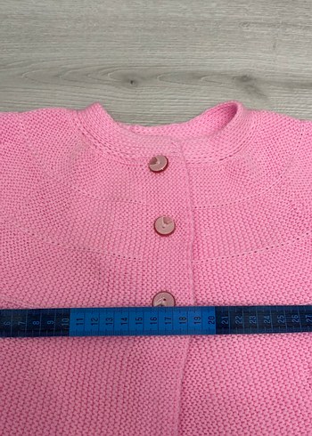 Pembe Kız Çocuk Örgü Kolsuz Hırka - Görsel 2