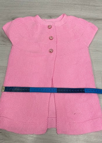 Pembe Kız Çocuk Örgü Kolsuz Hırka - Görsel 6