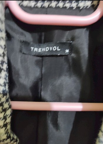 Gri Ekose Desenli Kadın Blazer Ceket - Görsel 4